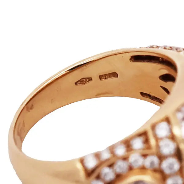 Bvlgari, 18K Gold Pearl Diamond Ring Bvlgari