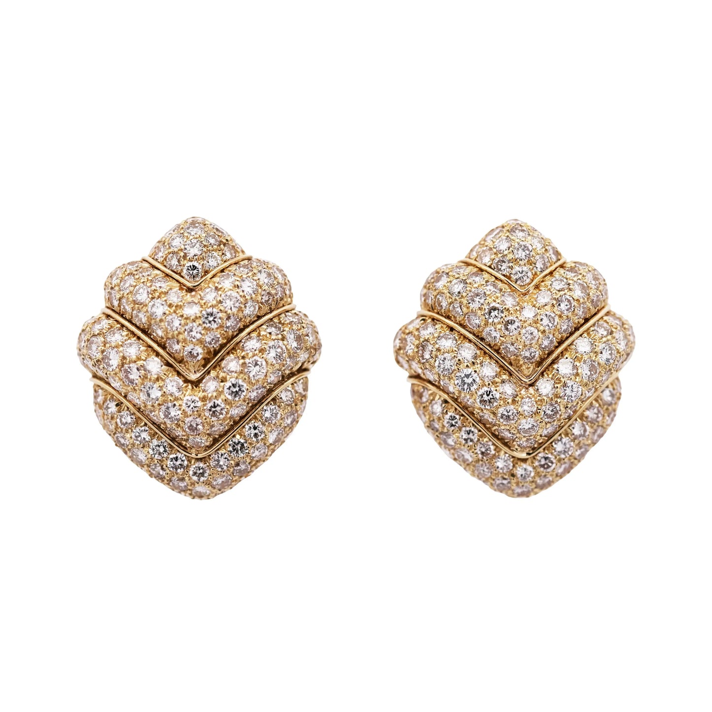 Bvlgari, 18K Gold Diamond Earrings