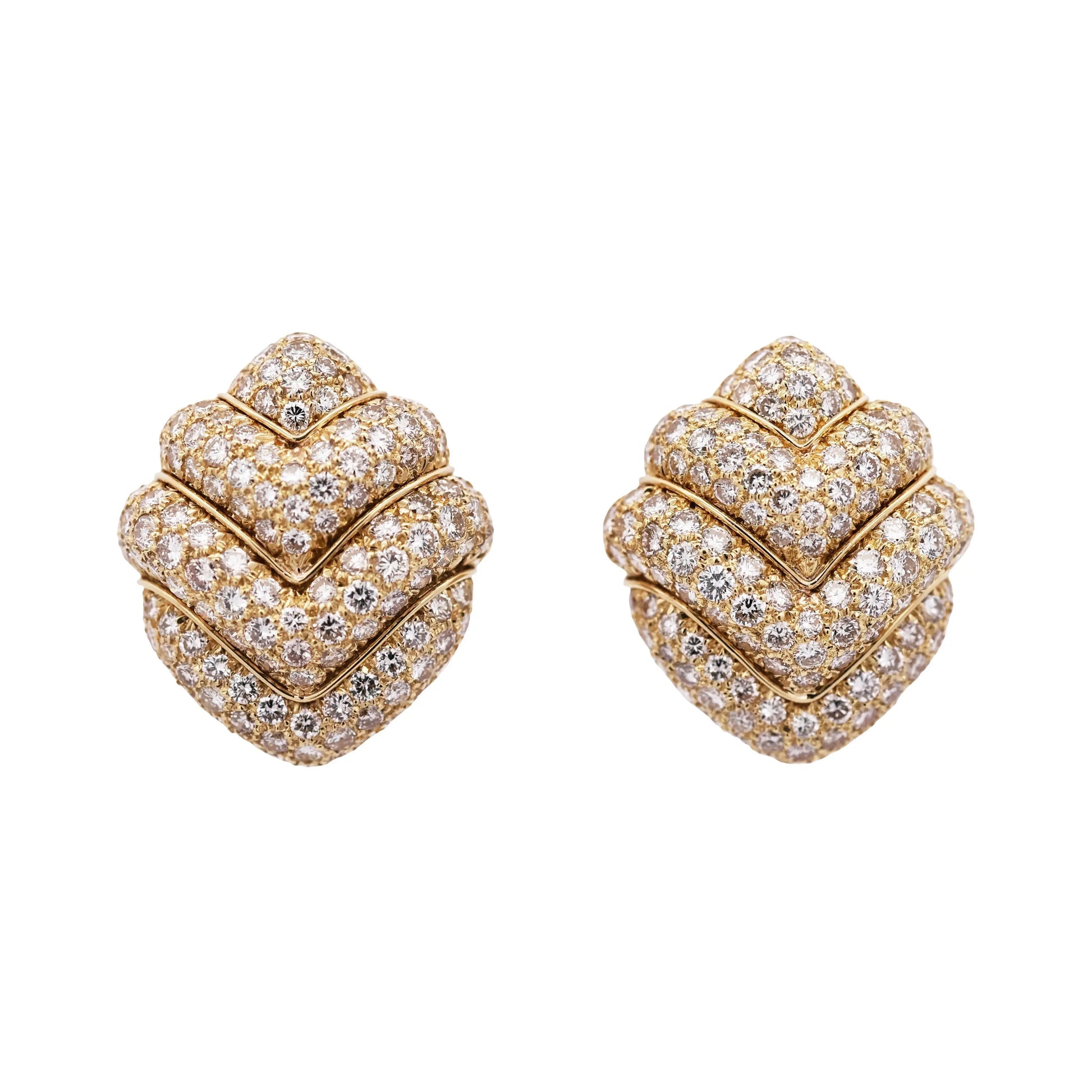 Bvlgari, 18K Gold Diamond Earrings