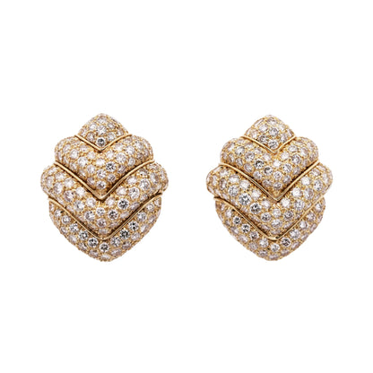 Bvlgari, 18K Gold Diamond Earrings