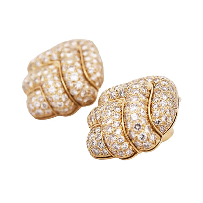 Bvlgari, 18K Gold Diamond Earrings