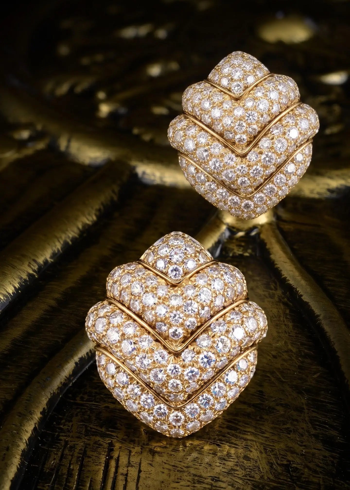 Bvlgari, 18K Gold Diamond Earrings
