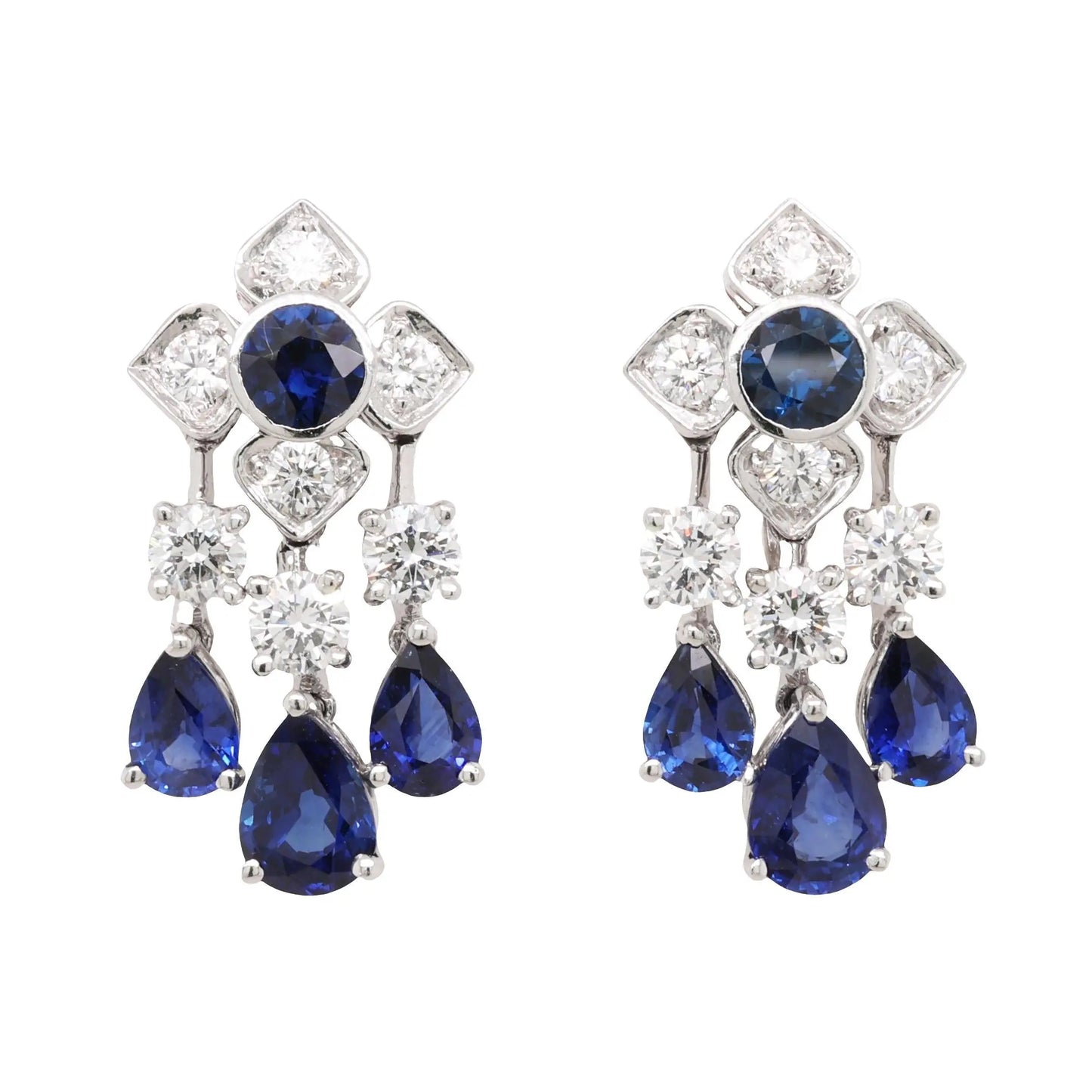 Graff, 18K Gold Sapphire Diamond Earrings