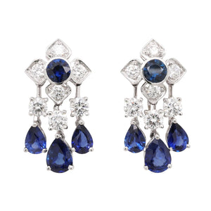 Graff, 18K Gold Sapphire Diamond Earrings
