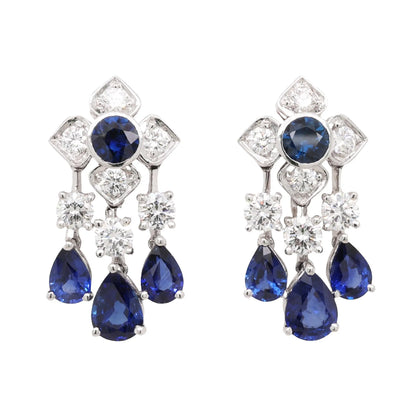 Graff, 18K Gold Sapphire Diamond Earrings