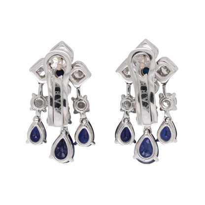 Graff, 18K Gold Sapphire Diamond Earrings
