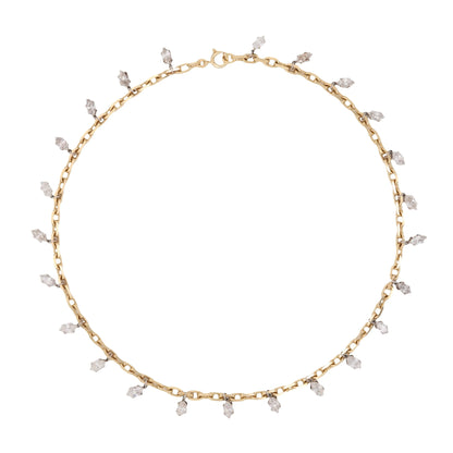 Platinum 18K Gold Diamond Fringe Necklace