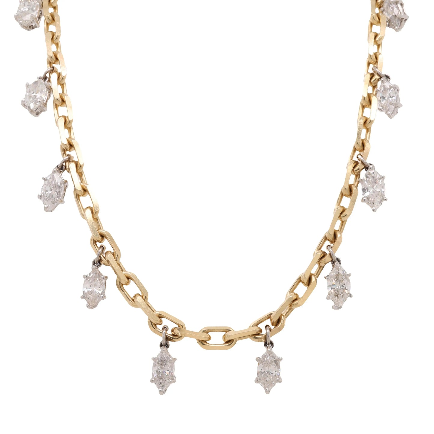 Platinum 18K Gold Diamond Fringe Necklace