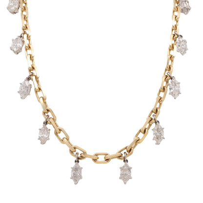Platinum 18K Gold Diamond Fringe Necklace