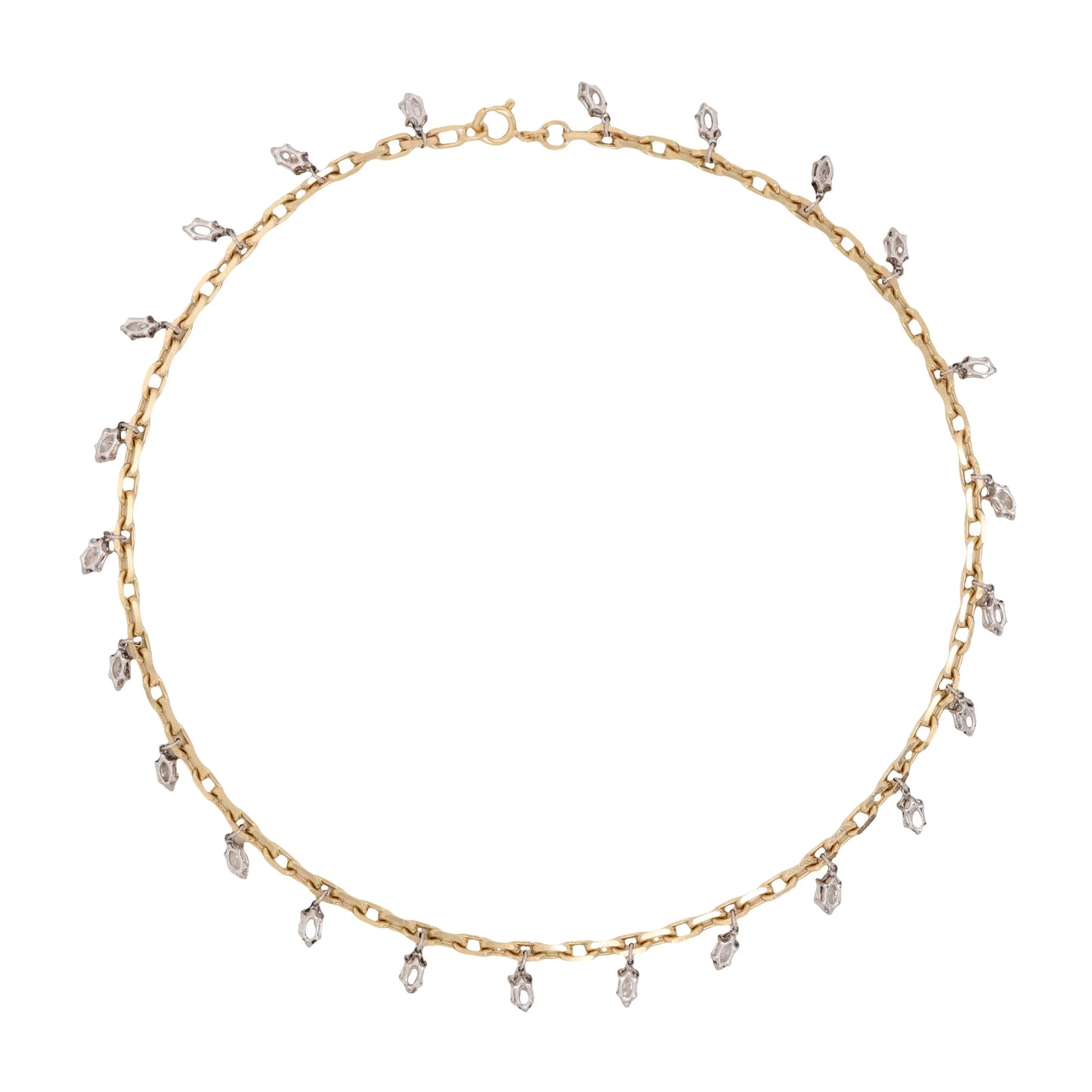 Platinum 18K Gold Diamond Fringe Necklace
