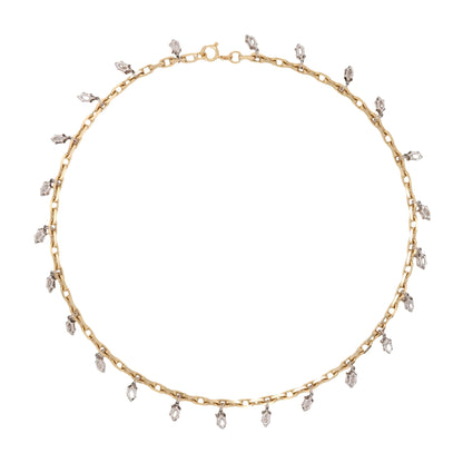 Platinum 18K Gold Diamond Fringe Necklace