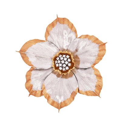 Buccellati, 18K Bi-color Gold Diamond Brooch
