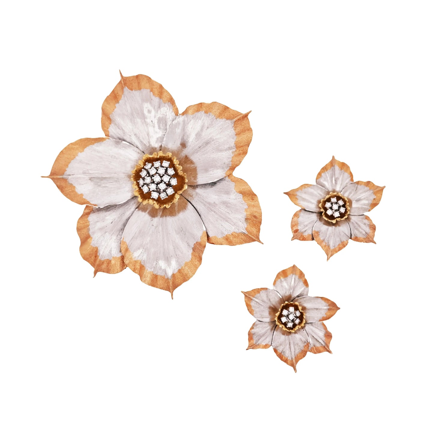 Buccellati, 18K Bi-color Gold Diamond Brooch