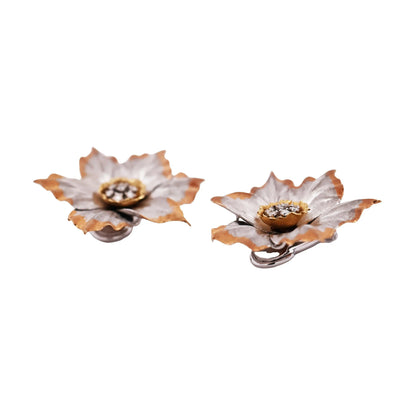 Buccellati, 18K Bi-color Gold Diamond Earrings