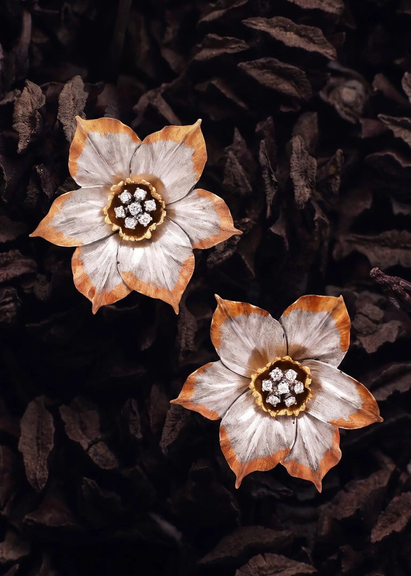 Buccellati, 18K Bi-color Gold Diamond Earrings