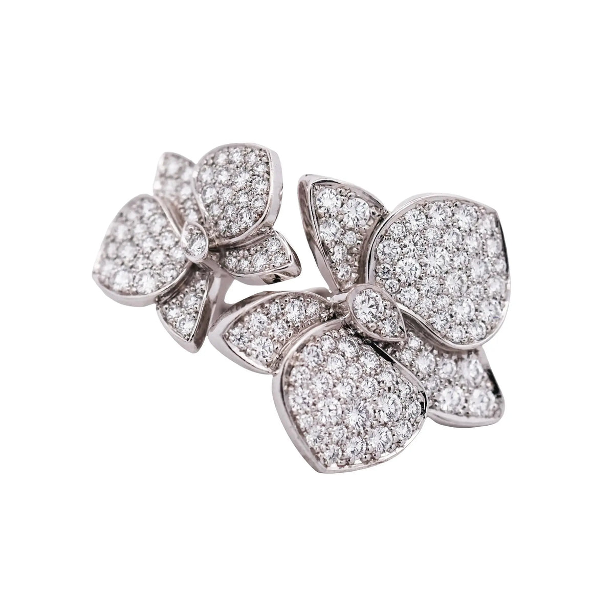 Cartier, 18K Gold Diamond Flower Ring, Certificate