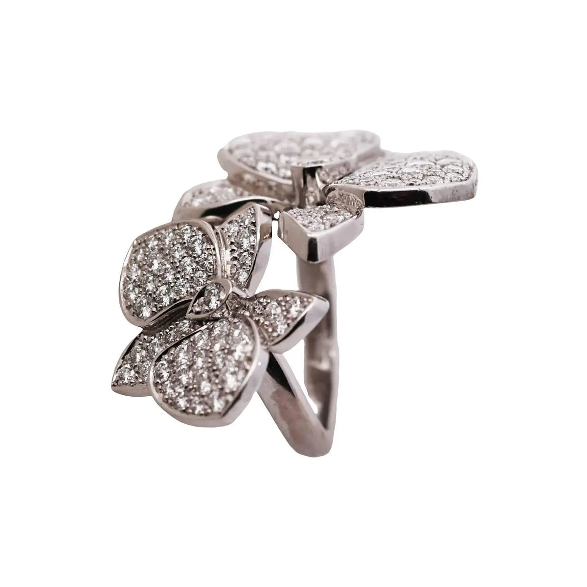 Cartier, 18K Gold Diamond Flower Ring, Certificate
