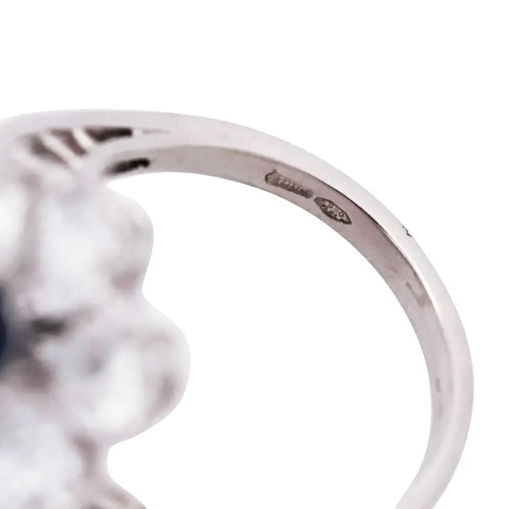 Bvlgari, Platinum Sapphire Diamond Flower Bypass Ring