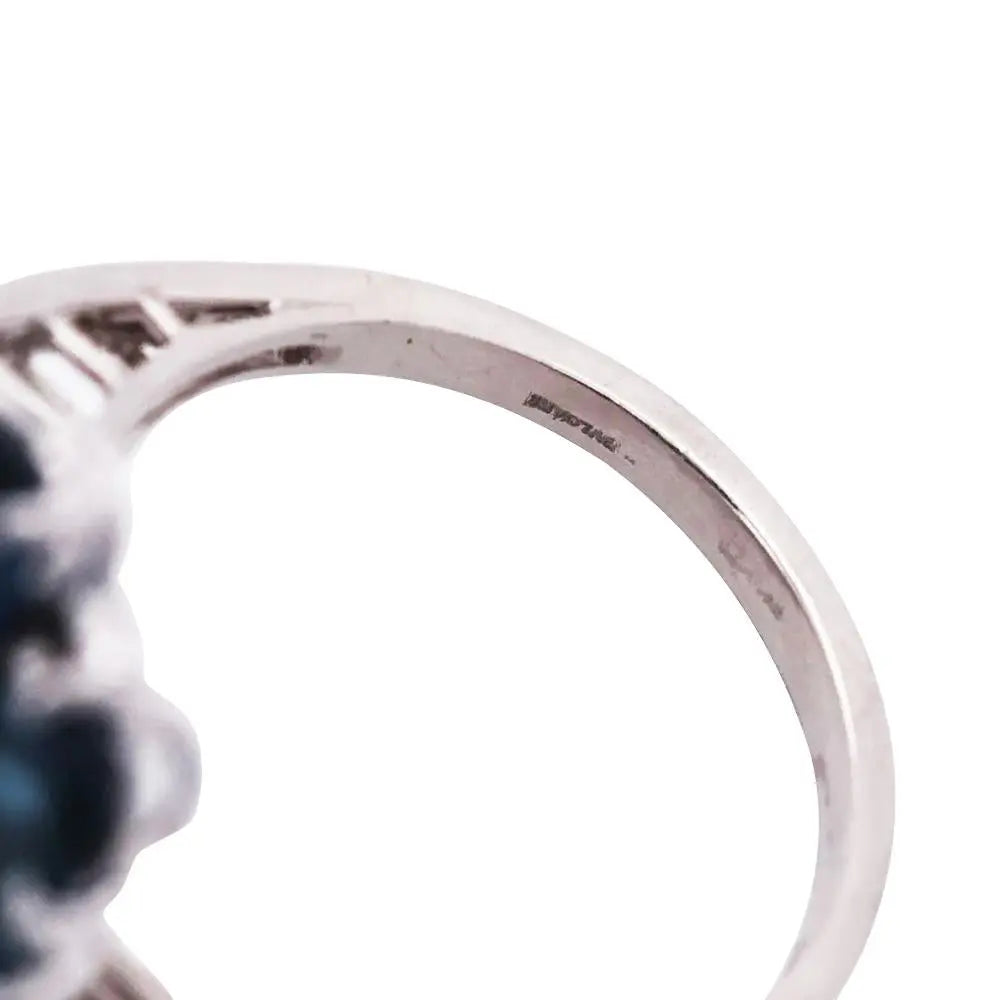 Bvlgari, Platinum Sapphire Diamond Flower Bypass Ring