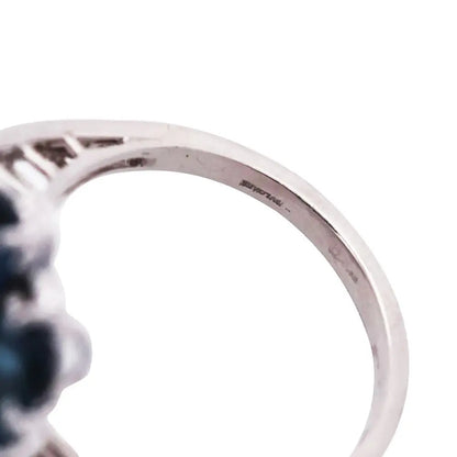 Bvlgari, Platinum Sapphire Diamond Flower Bypass Ring