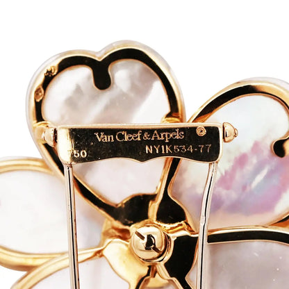 Van Cleef & Arpels, 18K Gold Mother-of-Pearl Diamond Flower Brooch