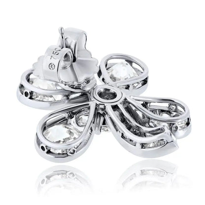 Platinum Diamond Clover Earrings, GIA