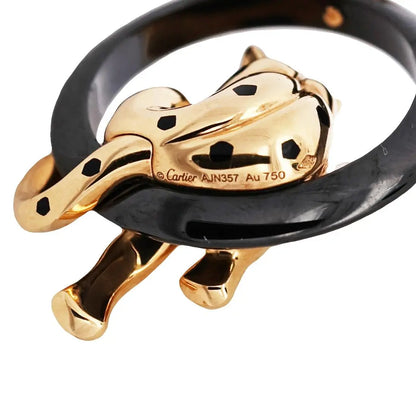 Cartier, 18K Gold Ceramic Panthere Pendant Necklace