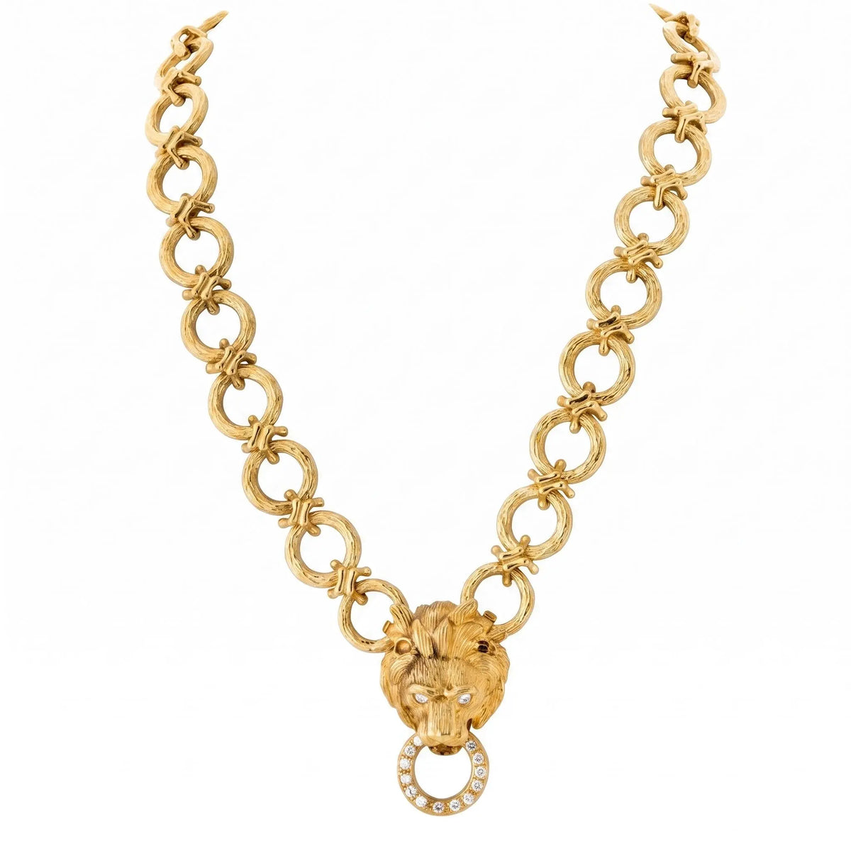 Van Cleef & Arpels, 18K Gold Lion-head Necklace