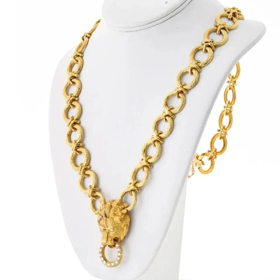 Van Cleef & Arpels, 18K Gold Lion-head Necklace