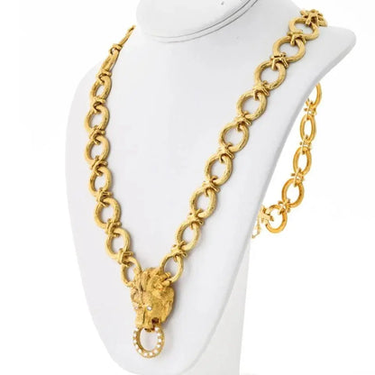 Van Cleef & Arpels, 18K Gold Lion-head Necklace
