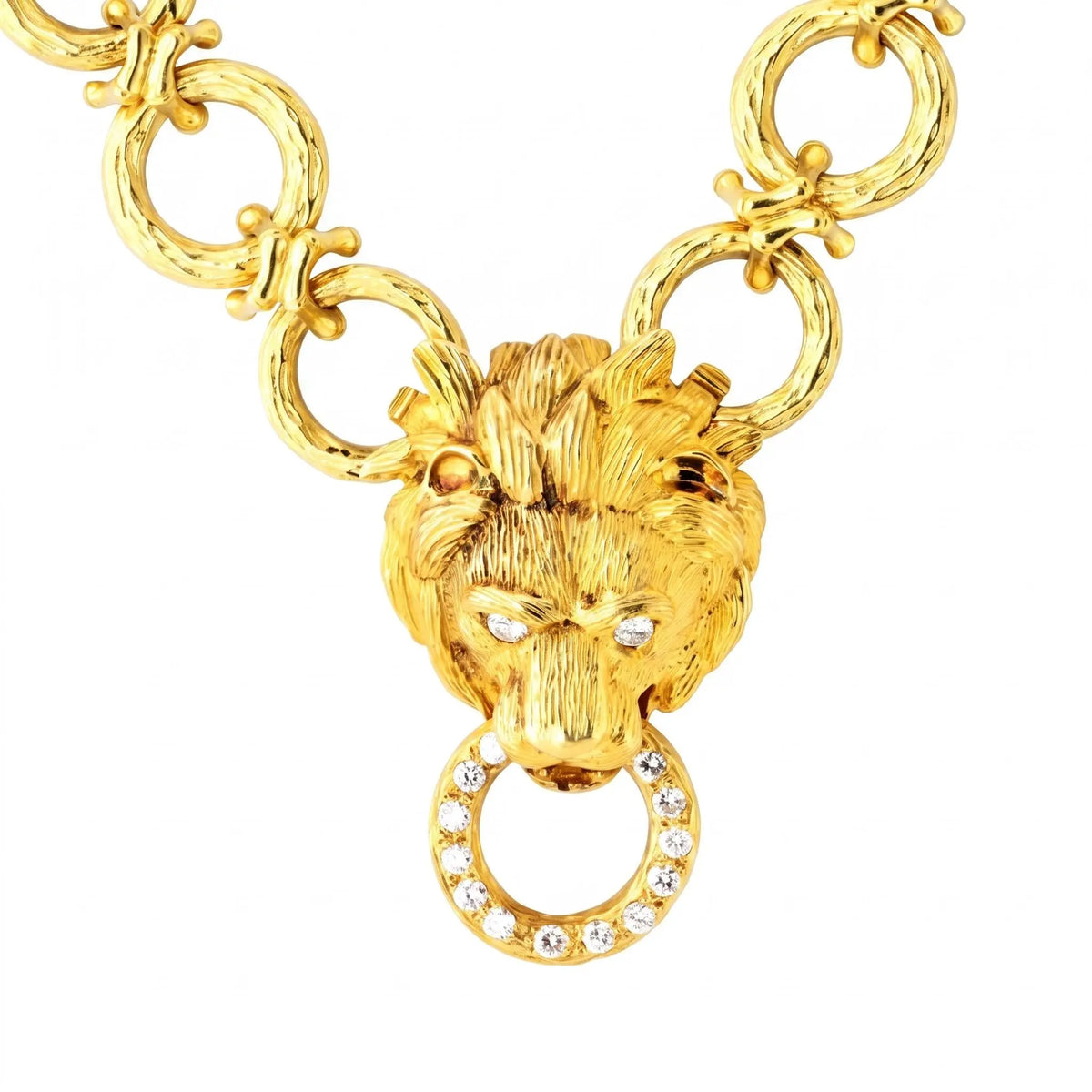 Van Cleef & Arpels, 18K Gold Lion-head Necklace