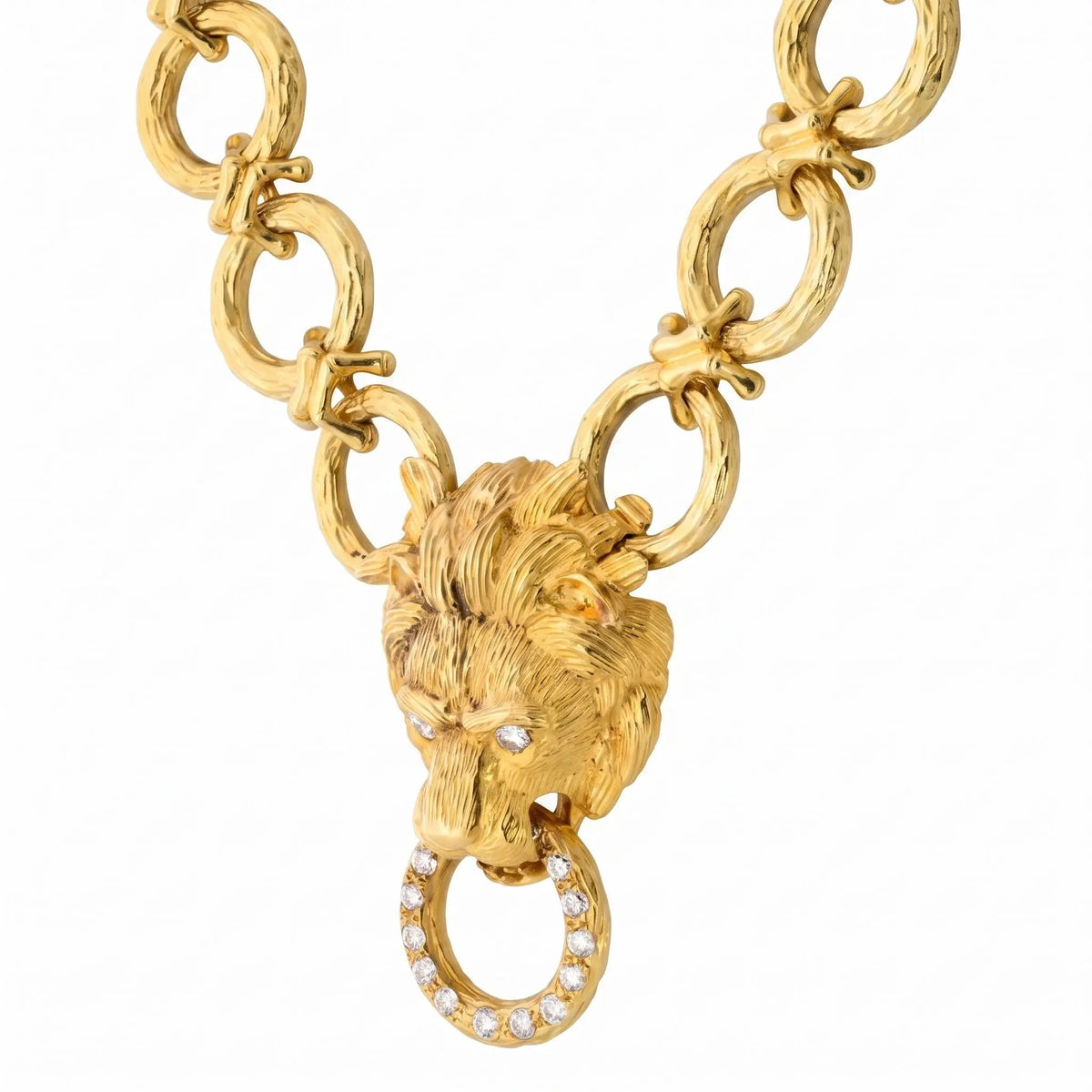 Van Cleef & Arpels, 18K Gold Lion-head Necklace