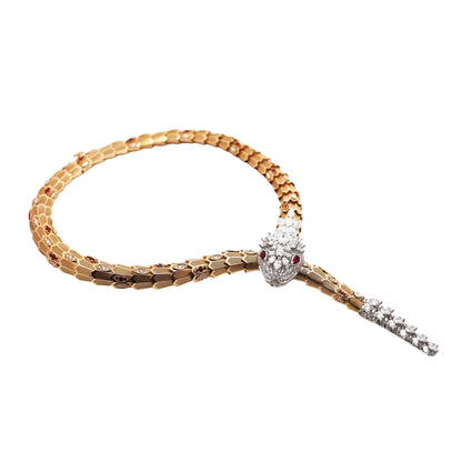 Bvlgari, 18K Gold Diamond Serpenti Necklace