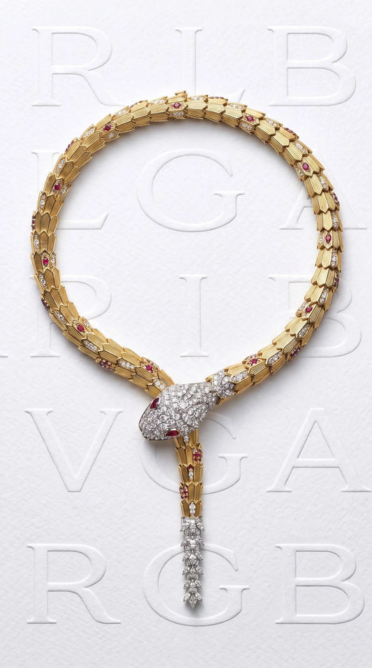Bvlgari, 18K Gold Diamond Serpenti Necklace