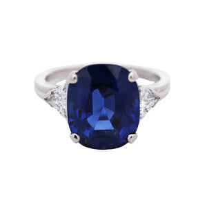 Tiffany, Platinum 7.08ct Burma no-heat Sapphire Diamond Ring, AGL, SSEF, Gubelin