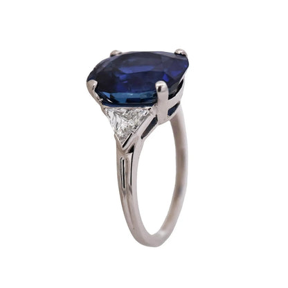 Tiffany, Platinum 7.08ct Burma no-heat Sapphire Diamond Ring, AGL, SSEF, Gubelin