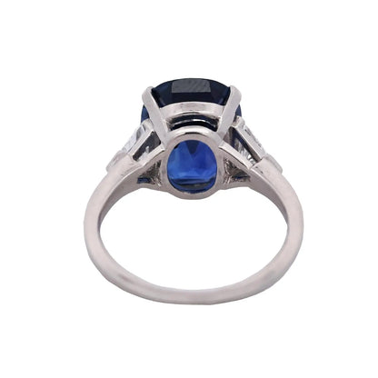 Tiffany, Platinum 7.08ct Burma no-heat Sapphire Diamond Ring, AGL, SSEF, Gubelin