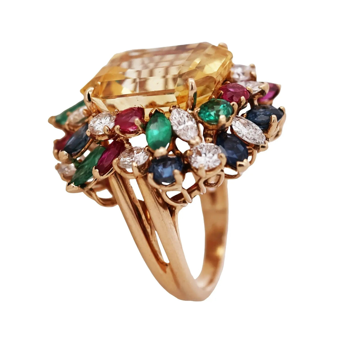 Oscar Heyman, 22.53ct Ceylon no-heat Yellow Sapphire Gemstone Diamond Ring, AGL