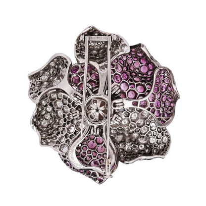 de Grisogono, 18K Gold Pink Sapphire Diamond Pearl Brooch, Certificate