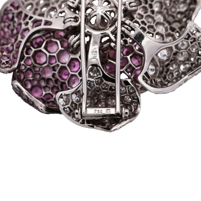 de Grisogono, 18K Gold Pink Sapphire Diamond Pearl Brooch, Certificate