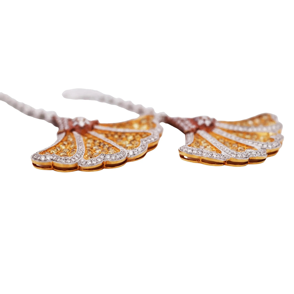 18K Gold Yellow Sapphire Diamond Earrings