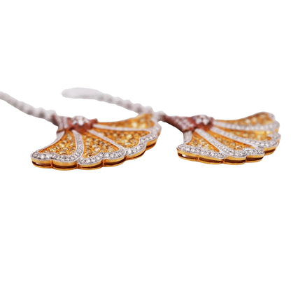18K Gold Yellow Sapphire Diamond Earrings