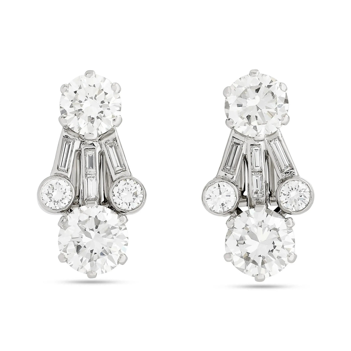 Harry Winston, Platinum Diamond Earrings