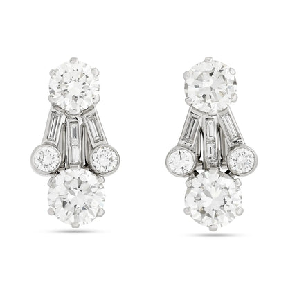 Harry Winston, Platinum Diamond Earrings