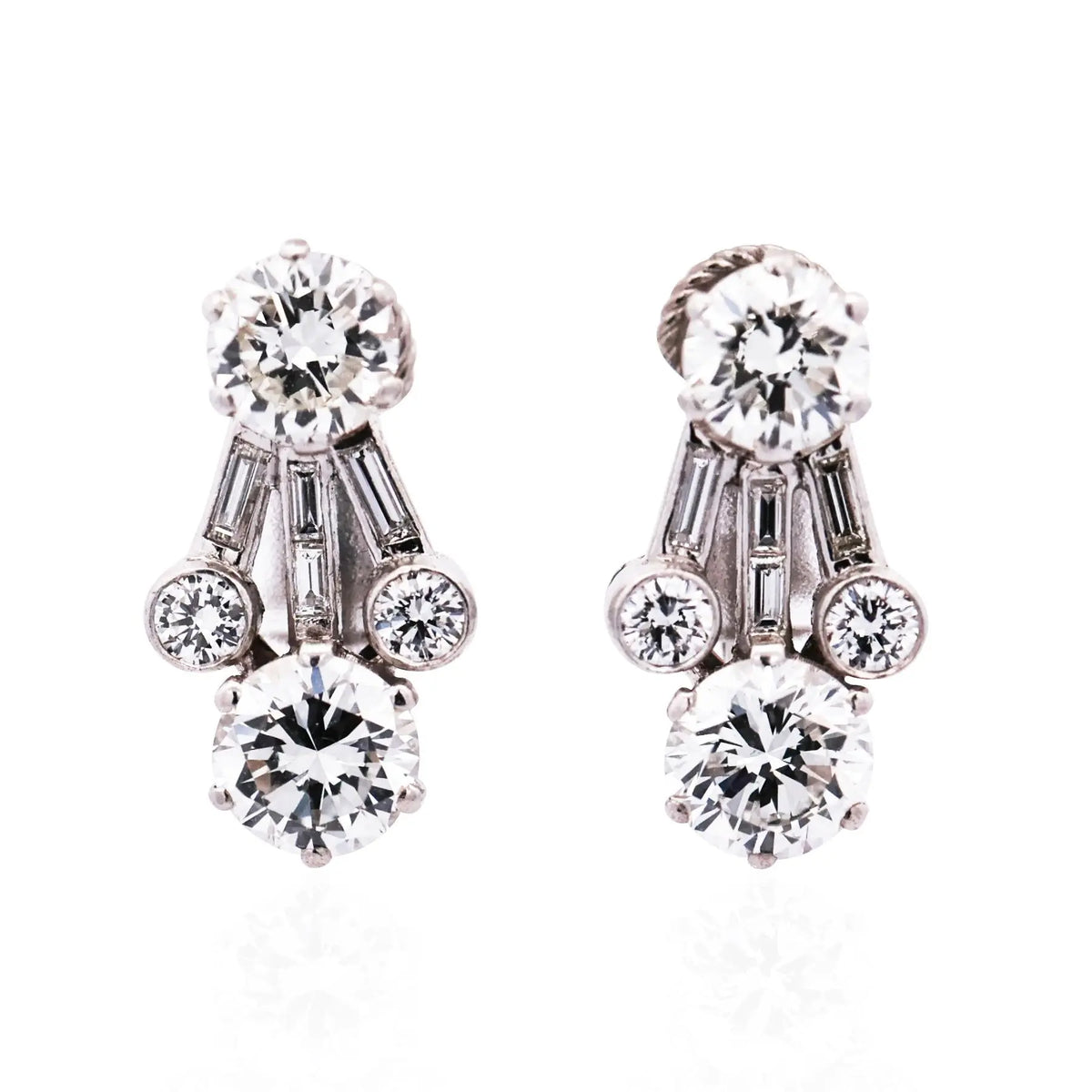 Harry Winston, Platinum Diamond Earrings