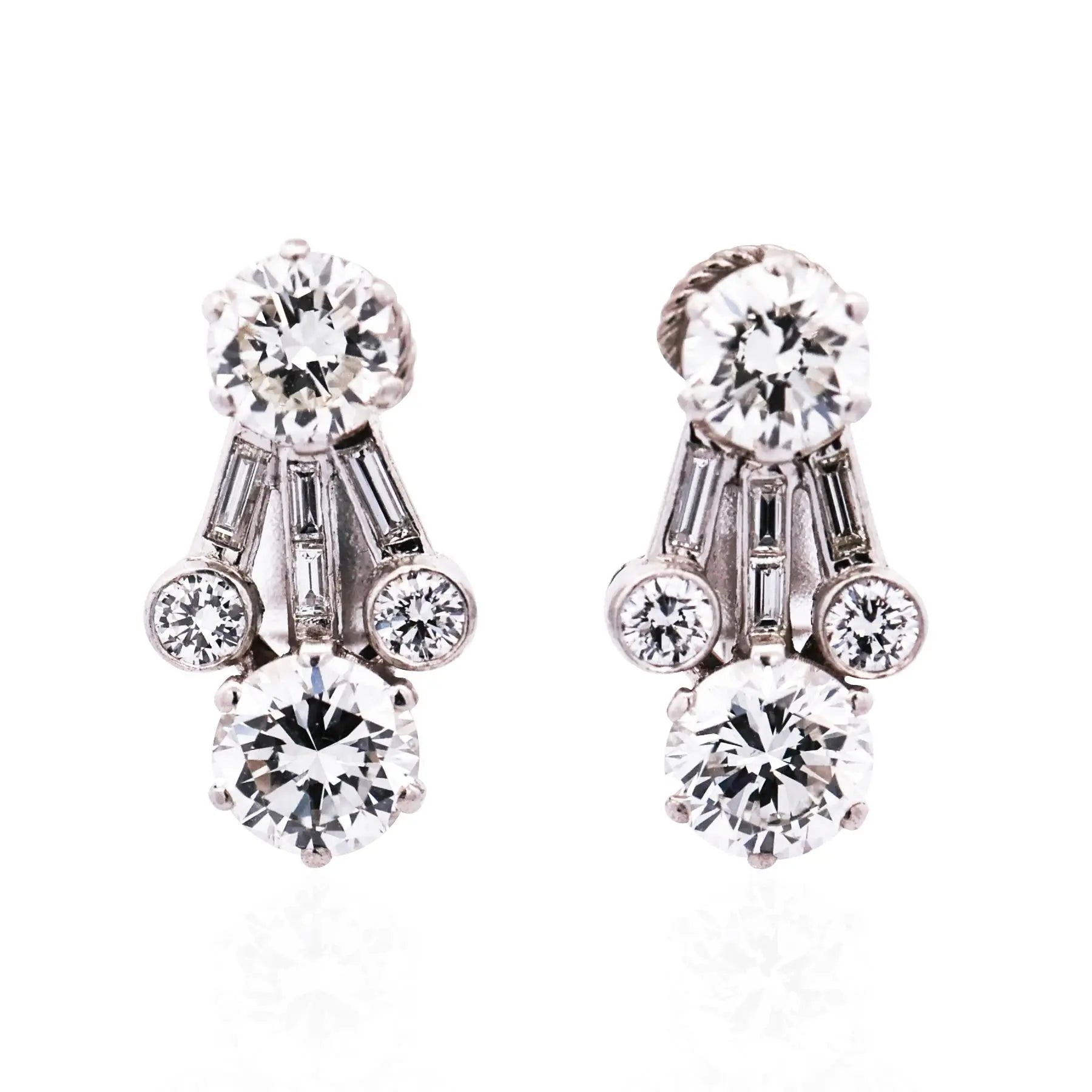 Harry Winston, Platinum Diamond Earrings