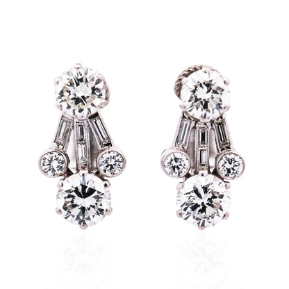 Harry Winston, Platinum Diamond Earrings