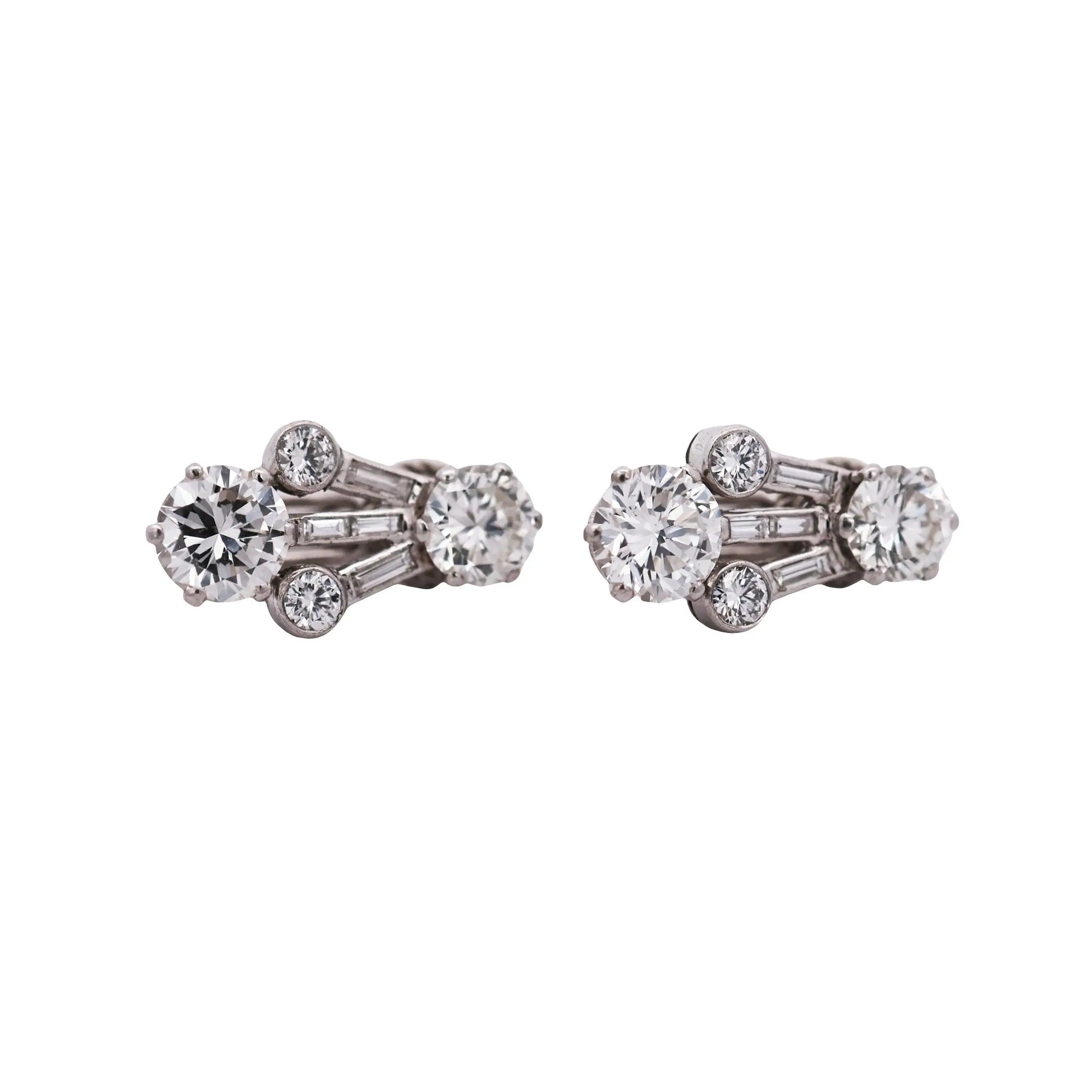 Harry Winston, Platinum Diamond Earrings