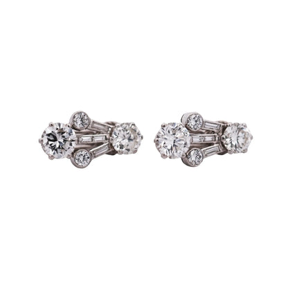 Harry Winston, Platinum Diamond Earrings