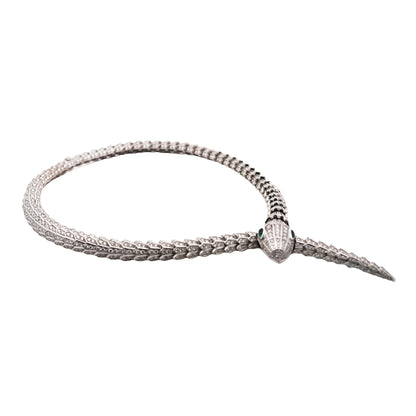 Bvlgari, 18K White Gold Diamond Serpenti Necklace, Certificate